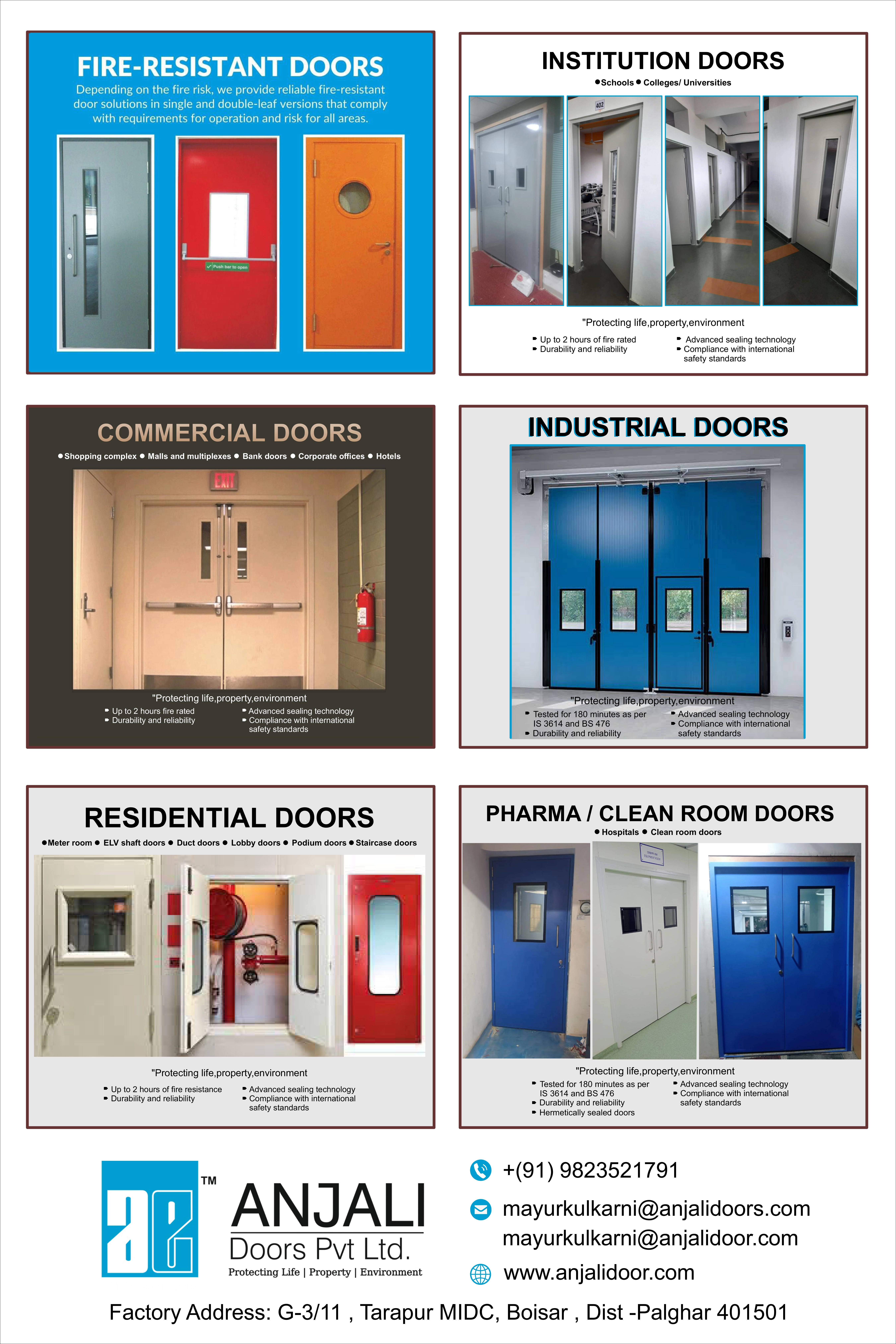 Anjani Doors Fire Safety Advertisement